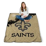 new orleans saints shield badge gold quilt blanket best selling