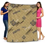 new orleans saints sketch lines gold quilt blanket best selling