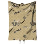 new orleans saints sketch lines gold quilt blanket best selling
