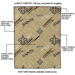 new orleans saints sketch lines gold quilt blanket best selling