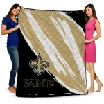 new orleans saints stroke art gold white quilt blanket best selling