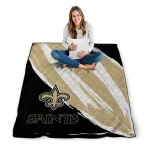 new orleans saints stroke art gold white quilt blanket best selling