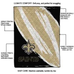 new orleans saints stroke art gold white quilt blanket best selling