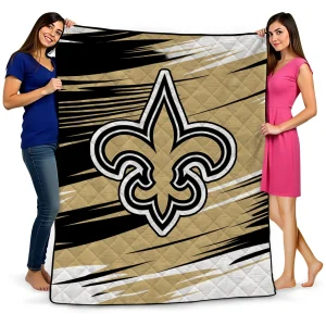 new orleans saints wild lines gold white quilt blanket best selling