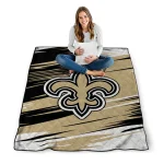 new orleans saints wild lines gold white quilt blanket best selling
