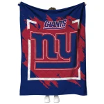 new york giants block border blue quilt blanket best selling