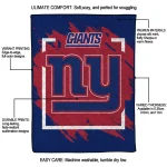 new york giants block border blue quilt blanket best selling