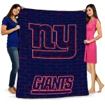 new york giants brick grid blue quilt blanket best selling