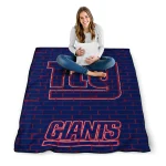 new york giants brick grid blue quilt blanket best selling