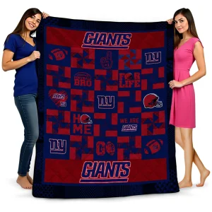 new york giants helmet heart blue quilt blanket best selling
