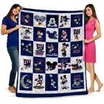 new york giants mickey pattern blue white quilt blanket best selling