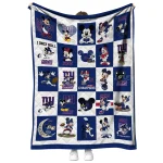 new york giants mickey pattern blue white quilt blanket best selling