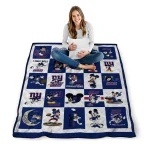 new york giants mickey pattern blue white quilt blanket best selling