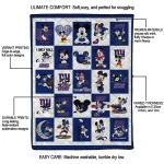 new york giants mickey pattern blue white quilt blanket best selling
