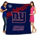 new york giants shield badge blue quilt blanket best selling