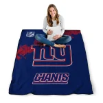 new york giants shield badge blue quilt blanket best selling