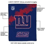new york giants shield badge blue quilt blanket best selling