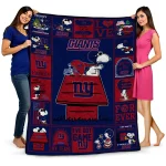 new york giants snoopy love blue quilt blanket best selling