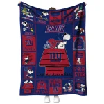 new york giants snoopy love blue quilt blanket best selling
