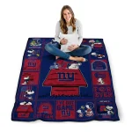 new york giants snoopy love blue quilt blanket best selling