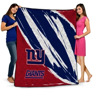 new york giants stroke art blue white quilt blanket best selling