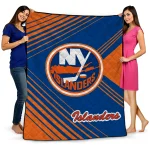 New York Islanders Arrow Layers Blue Quilt Blanket 1 new york islanders arrow layers blue quilt blanket best selling