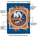 new york islanders block border blue quilt blanket best selling