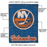new york islanders brick grid blue quilt blanket best selling