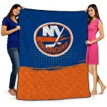 New York Islanders Dot Illusion Blue Quilt Blanket 1 new york islanders dot illusion blue quilt blanket best selling