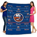 new york islanders handdrawn stripes blue quilt blanket best selling
