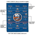 new york islanders handdrawn stripes blue quilt blanket best selling