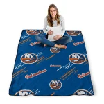 new york islanders sketch lines blue quilt blanket best selling