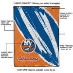 new york islanders stroke art blue white quilt blanket best selling