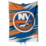 new york islanders wild lines blue white quilt blanket best selling