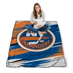 new york islanders wild lines blue white quilt blanket best selling