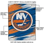 new york islanders wild lines blue white quilt blanket best selling