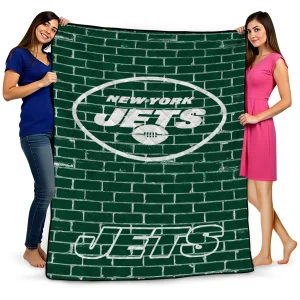 new york jets brick grid green quilt blanket best selling