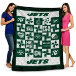new york jets helmet heart green quilt blanket best selling