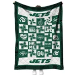 new york jets helmet heart green quilt blanket best selling