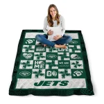 new york jets helmet heart green quilt blanket best selling