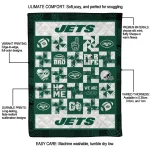 new york jets helmet heart green quilt blanket best selling