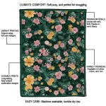 new york jets hibiscus foliage green quilt blanket best selling