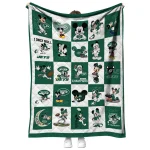 new york jets mickey pattern green white quilt blanket best selling