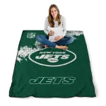 new york jets shield badge green quilt blanket best selling