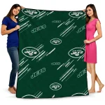 new york jets sketch lines green quilt blanket best selling