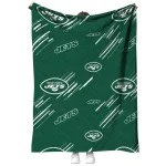 new york jets sketch lines green quilt blanket best selling