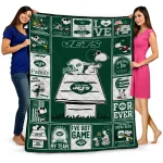 new york jets snoopy love green quilt blanket best selling