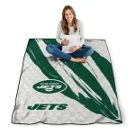 new york jets stroke art green white quilt blanket best selling