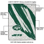 new york jets stroke art green white quilt blanket best selling