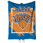new york knicks block border blue quilt blanket best selling